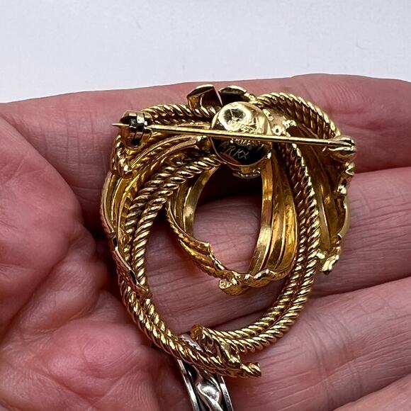 1965 Vintage GROSSE Germany DIOR Braided Spray Brooch Costume Jewelry - Picture 7 of 8